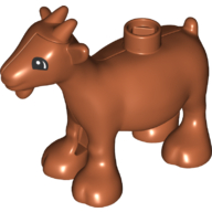 Lego Duplo Animal Goat with Black and White Rounded Eyes Print / Dark Orange
