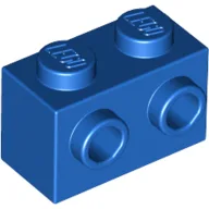 Brick Special 1 x 2 with 2 Studs on 1 Side / Blue