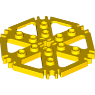 Lego Technic Plate Rotor 6 Blade with Clip Ends Connected [aka Water Wheel] - Hollow Studs / Yellow