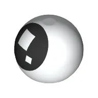 Technic Ball Joint with Black Eye, White Square Pupils (Brickheadz) Print