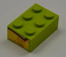 Brick 2 x 3 with Red and Yellow Flame Pattern on Both Ends (Stickers) - Set 8199
