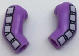 Arm, (Matching Left and Right) Pair with 5 White Squares Pattern / Medium Lavender
