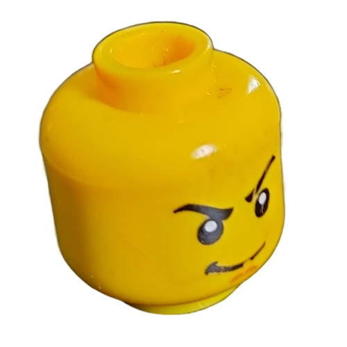 Lego Minifig Head Lloyd, Eyebrows, Stern Smile Print / Yellow