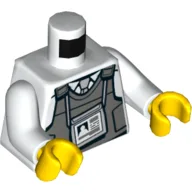 Torso, Vest, Radio, ID Tag Print (Police), White Arms, Yellow Hands