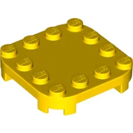 Plate Round Corners 4 x 4 x 2/3 Circle with Reduced Knobs / Yellow