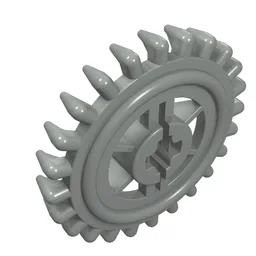Technic Gear 24 Tooth Crown with Reinforcements [New Style] / Light Gray