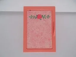 Scala Cupboard Door 8 x 6 with Rose and Leaves Pattern (Sticker) - Set 3242 / Salmon