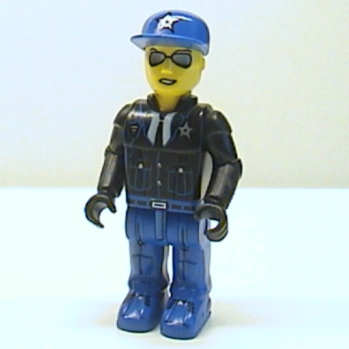 Lego Juniors Midifig, Jack Stone, Police - Blue Legs, Black Jacket, Blue Cap with Star, Sunglasses / Black