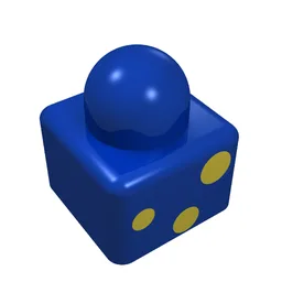 Primo Brick 1 x 1 with Three Yellow Dots / Green