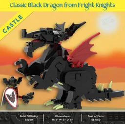 Black Dragon from Fright Knights - Brick Built part 6129c02