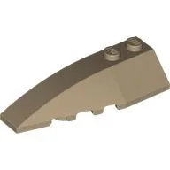 Brick Wedged, Curved 6 x 2 Left, Smooth Inner Walls / Dark Tan