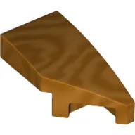 Brick Wedged, Curved 2 x 1 with Stud Notch Right / Metallic Gold