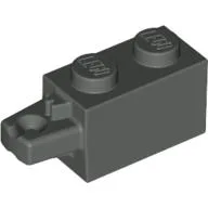 Hinge Brick 1 x 2 Locking with 1 Finger Horizontal End / Dark Gray