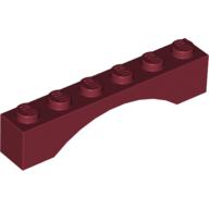 Lego Brick Arch 1 x 6 / Dark Red