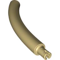 Lego Animal Body Part / Plant, Tail / Neck / Branch / Trunk, Middle Section with Pin, Square Pin Hole / Tan
