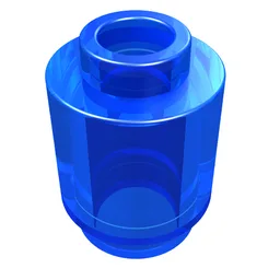 Brick Round 1 x 1 Open Stud / Trans-Dark Blue