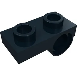 Plate Special 1 x 2 with Pin Hole Underneath / Black