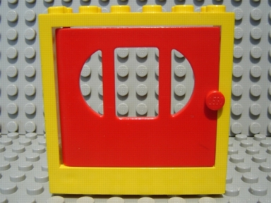 Lego Fabuland Door Frame 2 x 6 x 5 with Red Door (x610 / fabak3)