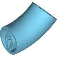 Brick Round 2 x 2 D. Tube with 45° Elbow and Axle Holes (Crossholes) at Each End [LONG] / Medium Azure