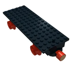 Train Base 6 x 16 Type I with Wheels and Red and Blue Magnets / Black