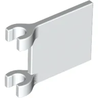 Flag 2 x 2 Square, Flat Clip Edge [Thick Clips] / White
