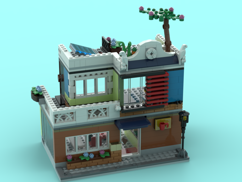 Lego Café and Apartment in townhouse