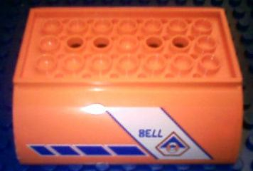Lego Slope, Curved 8 x 8 x 2 Inverted Double with '7738' and Coast Guard Pattern on Both Sides (Stickers) - Set 7738
