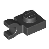 Plate Special 1 x 1 with Clip Horizontal [Thick U Clip] / Black