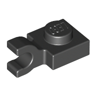 Lego Plate Special 1 x 1 with Clip Horizontal [Thick U Clip] / Black