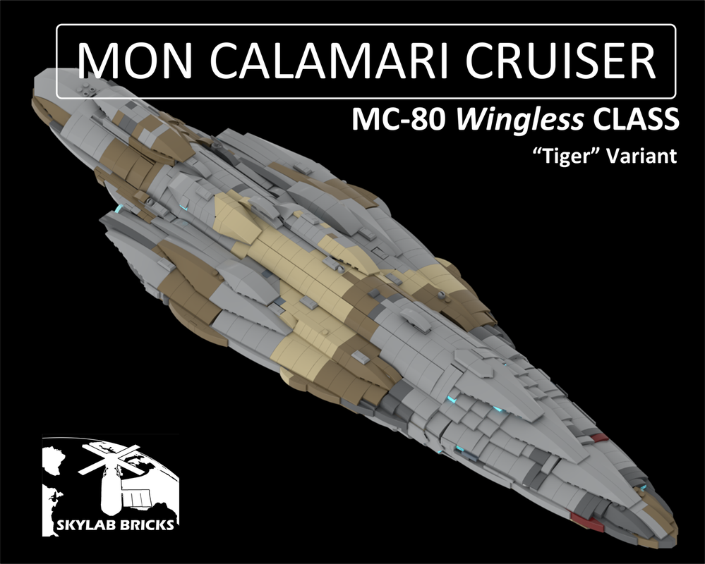 Lego Rebel Alliance Mon Calamari MC-80 "Wingless" Class Heavy Battle Cruiser - Tiger Variant