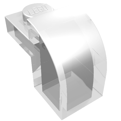 Lego Brick Curved 1 x 2 x 1 1/3 with Curved Top / Trans-Clear