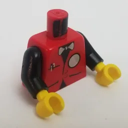 Torso, Infomaniac with Bow Tie and Reverse-Italicized i Logo Print, Black Arms, Yellow Hands / Red