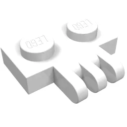 Hinge Plate 1 x 2 with 3 Fingers On Side / White