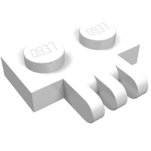 Lego Hinge Plate 1 x 2 with 3 Fingers On Side / White