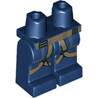 Lego Hips and Dark Blue Legs with Dark Tan Belt and Leg Straps (Harness) Print (U-Wing Pilot) / Dark Blue