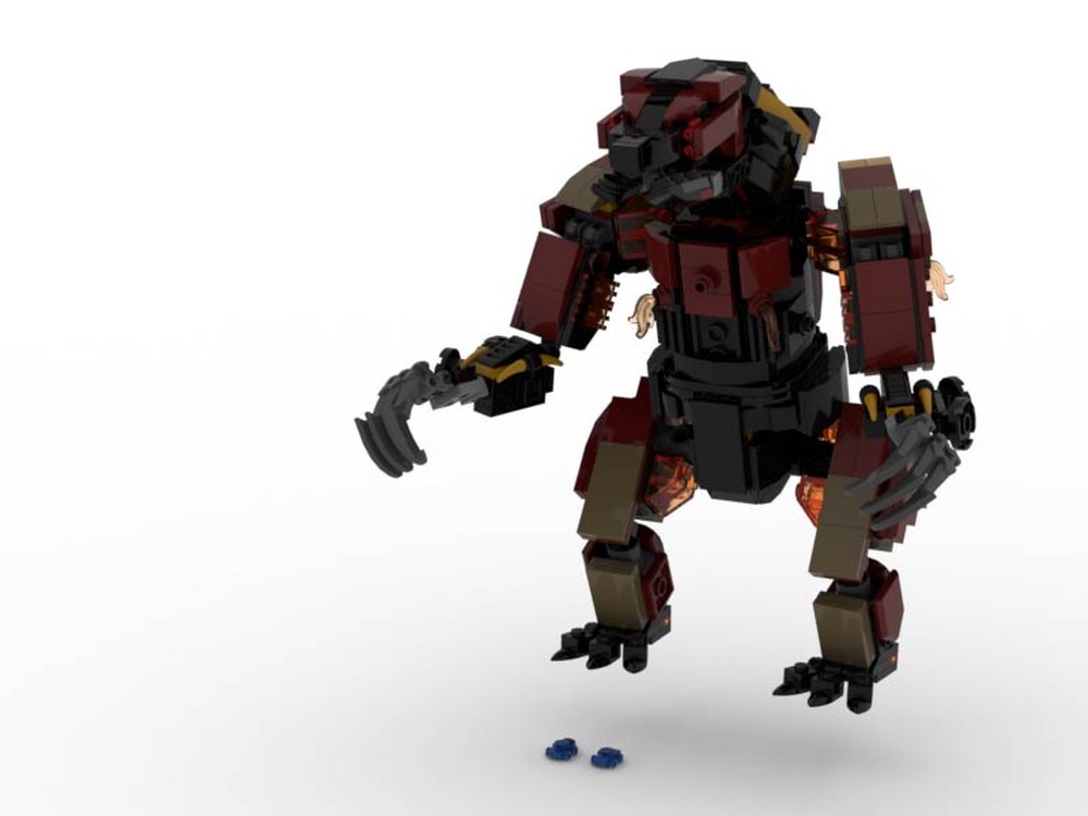 Lego Fireclaw and Apex Fireclaw from Horizon Forbidden West