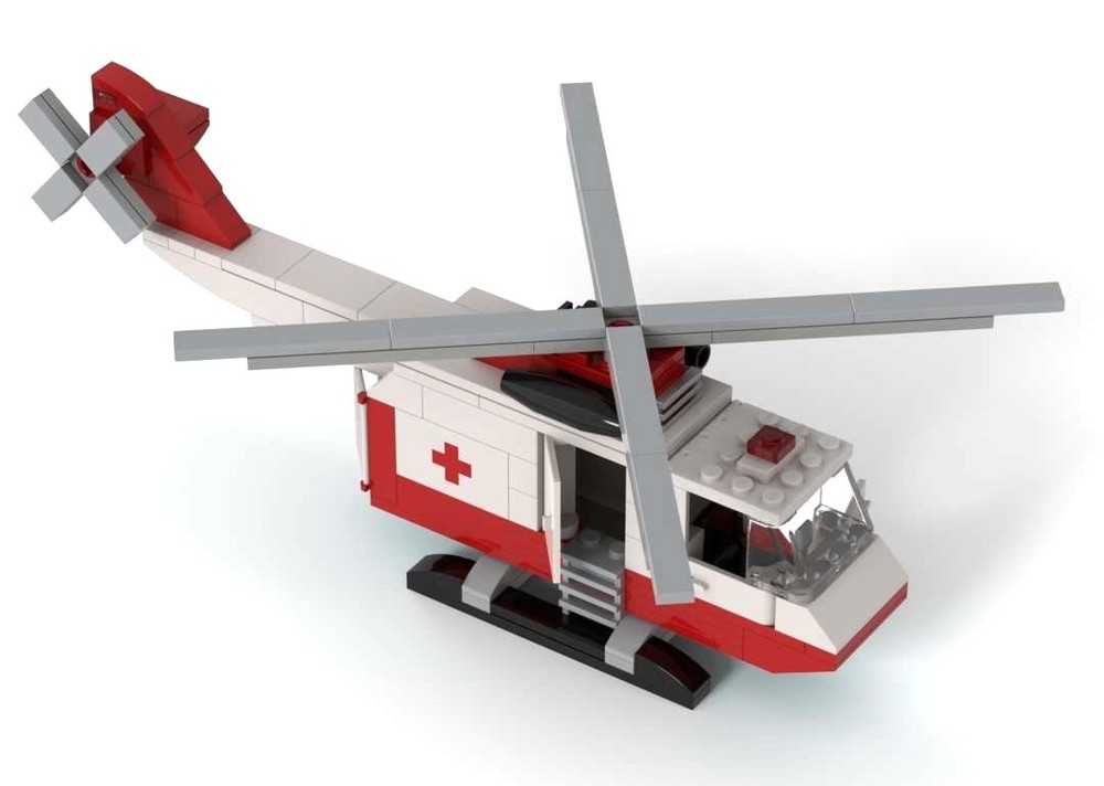 Lego Red cross helicopter 6691 upgrade