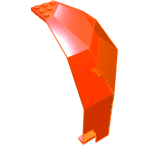 Lego Panel 10 x 10 x 12 Quarter Dome / Trans-Neon Orange