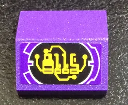 Slope 33 2 x 2 Double with Yellow '8115' Circuitry on Black Background Pattern (Sticker) - Set 8115