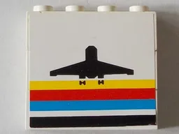 Stickered Assembly 4 x 1 x 3 with Classic Airport Logo Pattern on Both Sides (Stickers) - Set 6399