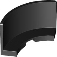 Lego Panel 3 x 3 x 2 Quarter Round / Black