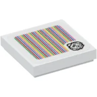 Tile 2 x 2 with Foo and Barcode Print (Sticker) / White