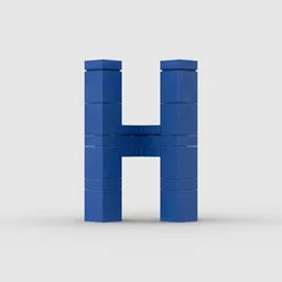 3D Letter H 3x3x5