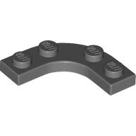 Lego Plate Round Corner 3 x 3 with 2 x 2 Round Cutout / Dark Bluish Gray