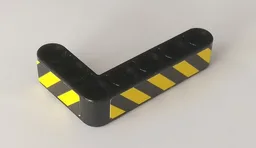 Technic, Liftarm, Modified Bent Thick L-Shape 3 x 5 with Black and Yellow Danger Stripes Pattern Model Left Side (Stickers) - Set 42082