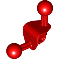 Lego Large Figure Skeletal, Limb, Angular 90°, 4 x 4 x 2 with 2 Ball Joints, and Axle Hole / Red