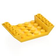 Lego Brick Sloped Inverted 45° 6 x 4 Double with 4 x 4 Recessed and 3 Holes / Yellow