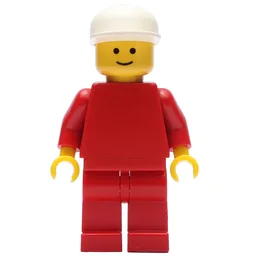 Man, Plain Red, White Cap
