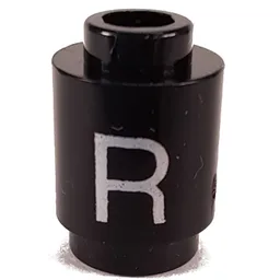 Brick Round 1 x 1 with Letter 'R' Print