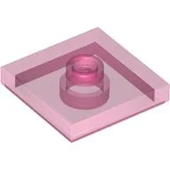 Plate Special 2 x 2 with Groove and Center Stud (Jumper) / Trans-Dark Pink